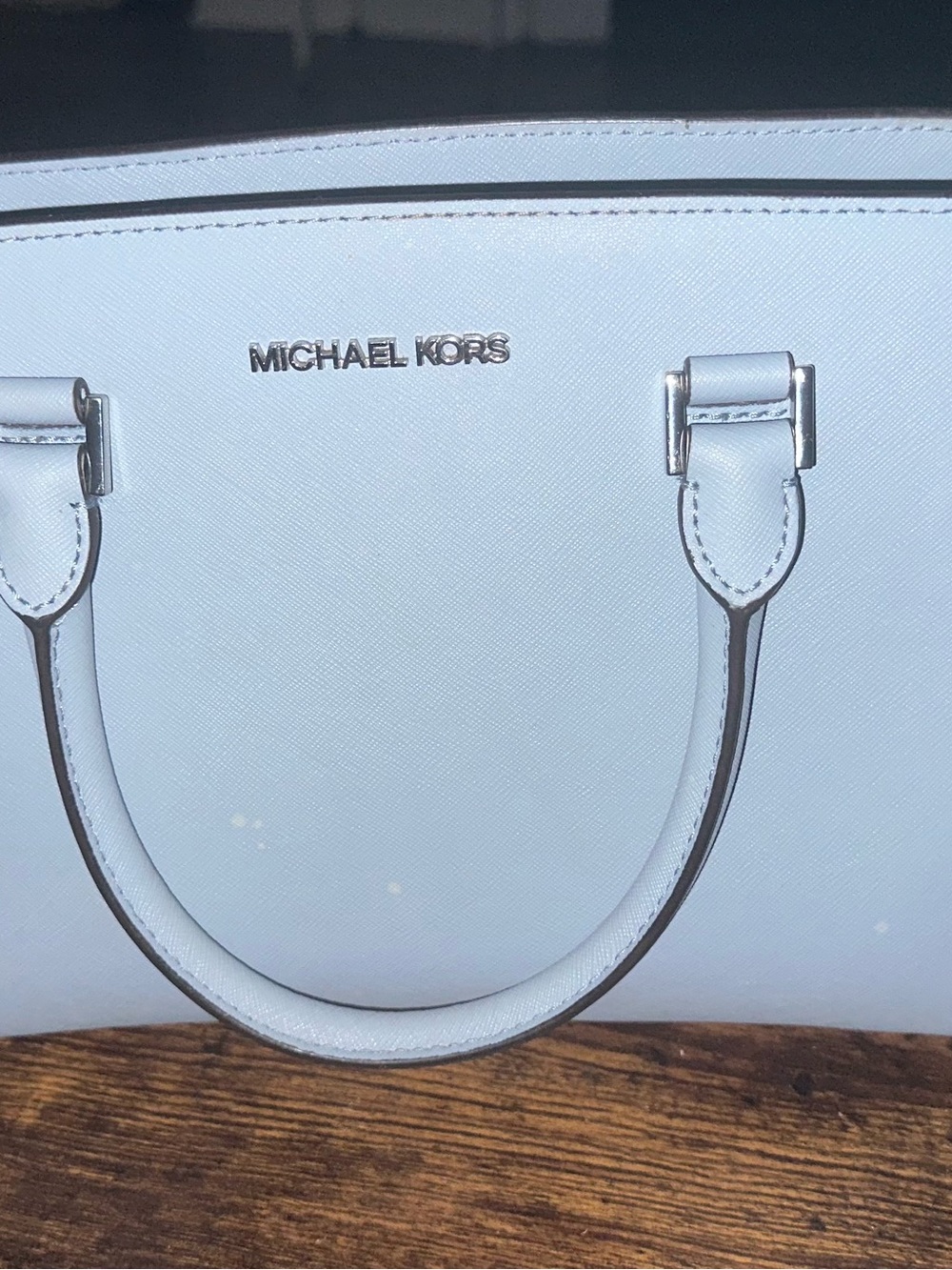 Michael Kors Blue Saffiano Leather Satchel